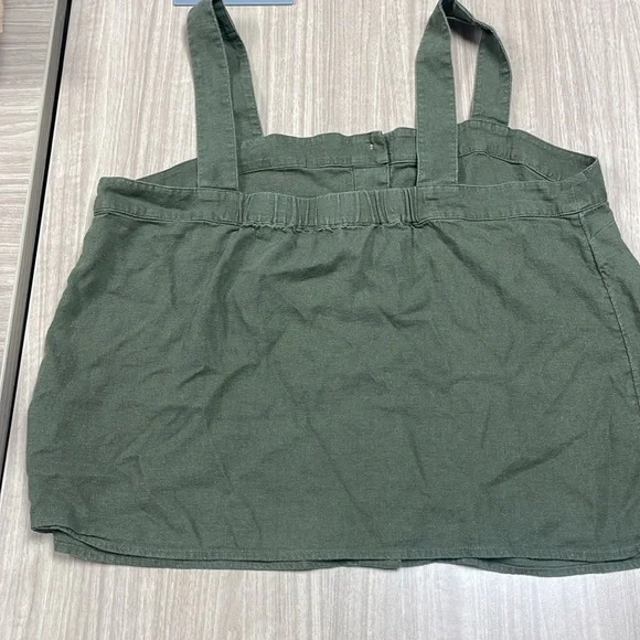J.Crew Linen Cotton Button Front Tank Top Green Large - Picture 6 of 6